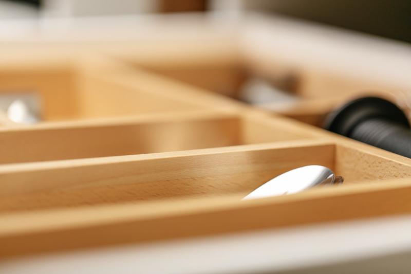 Decor Cutle Pojemniki na sztućce Regulowany organizer na sztućce Kolor Bukowy 1208966290