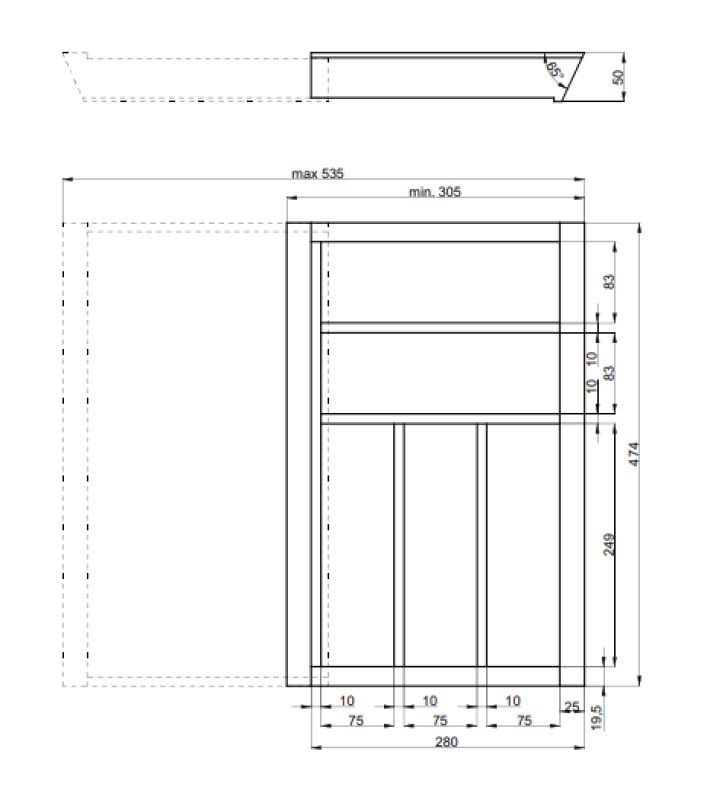 Decor Cutle Pojemniki na sztućce Regulowany organizer na sztućce Kolor Bukowy 1208966290