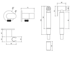 Waterevolution Flow Bidet prysznic ręczny PVD jasne złoto T1626WGE