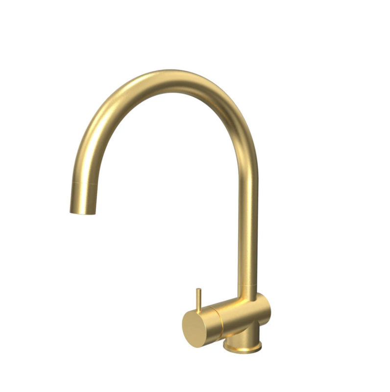 Waterevolution Flow kuchenny mieszacz PVD Szczotkowane Light Gold z wyciąganym kranem T155WGE