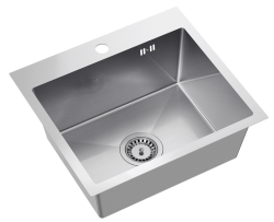 Quadri Dixton 50 RVS zlew 500x450 mm z otworem na baterię, montaż nablatowy 1208967081