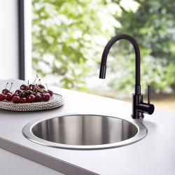 Quadri Bristol kran kuchenny z elastyczną czarną wylewką PVD czarny 1208967083