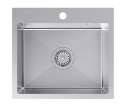Quadri Dixton 50 set z RVS zlewem 500x450 mm z otworem na baterię na blacie oraz kuchenną baterią ze stali nierdzewnej Coventry.