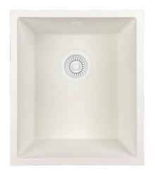GraniteMy Universele granieten witte spoelbak 34x40 cm wit opbouw onderbouw en vlakbouw met witte plug 1208967146