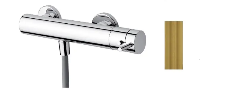 Waterevolution Flow termostat prysznicowy z zestawem prysznicowym Mosiądz Naturalny T140TNLE