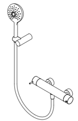 Waterevolution Flow termostat prysznicowy z zestawem prysznicowym okrągłym czarnym T140TNRPR