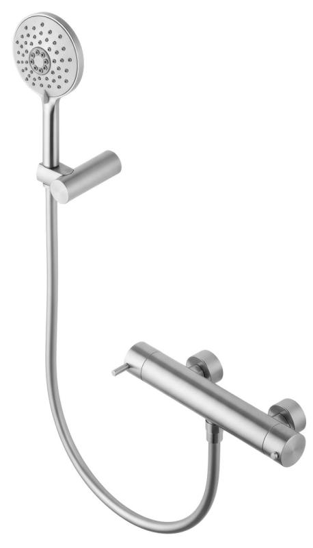 Waterevolution Flow termostat prysznicowy z zestawem prysznicowym okrągłym ze stali nierdzewnej T140TNRIE