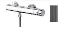 Waterevolution Flow thermostaatkraan met douchegarnituur rond PVD Gun Metal T140TNRGME