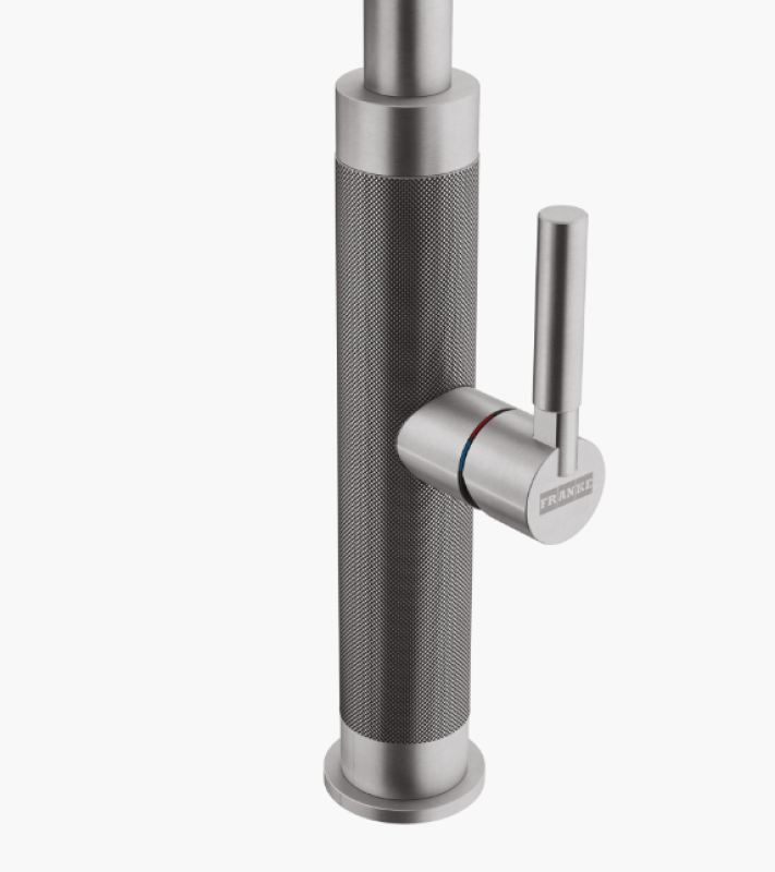 Franke Mythos Masterpiece Batería kuchenna z wylewką w kształcie litery J, wyciąganą głowicą prysznicową, w całości ze stali nierdzewnej 115.0711.554