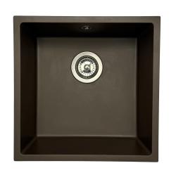 GraniteMy Uniwersalny granitowy zlewozmywak kawiarniany 40x40 cm montaż nablatowy, podblatowy i równy z blatem z korkiem ze stali nierdzewnej 1208967212