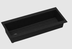 GraniteMy Zlew granitowy bardzo duży czarny 116x50 cm, czarny, do zabudowy, z miejscem na baterię, z korkiem ze stali nierdzewnej 1208967236