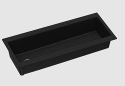 GraniteMy Zlew granitowy, bardzo duży, czarny, 116x50 cm, montowany na blacie, z otworem na baterię, z miedzianym korkiem, numer 1208967238