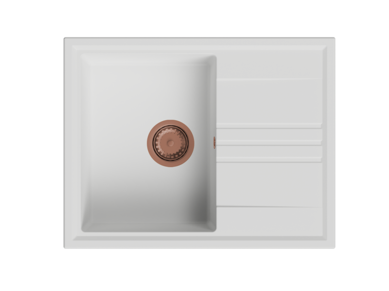 GraniteMy Vesi granitowy zlew montowany na powierzchni 64x50cm z ociekaczem, odwracalny, z miedzianą wtyczką 1208967301