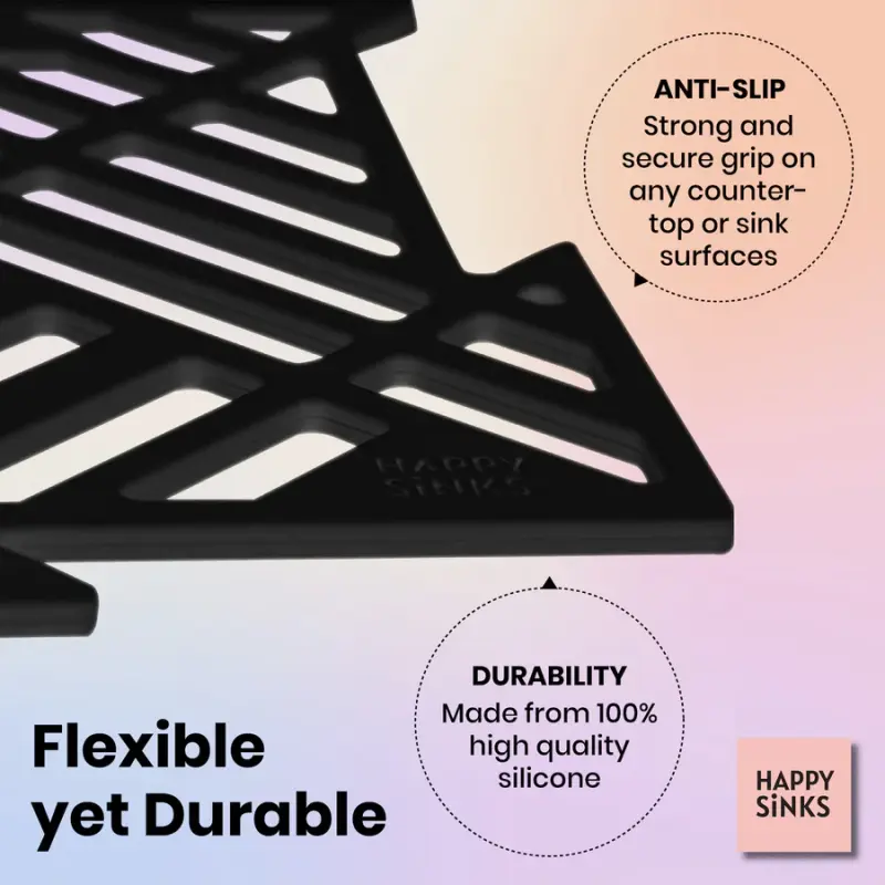 Magisso Happy Sink Puzzel czarne ochraniacze dna 4 sztuki do zlewu czarne 32,5 x 32,5 cm 1208967385