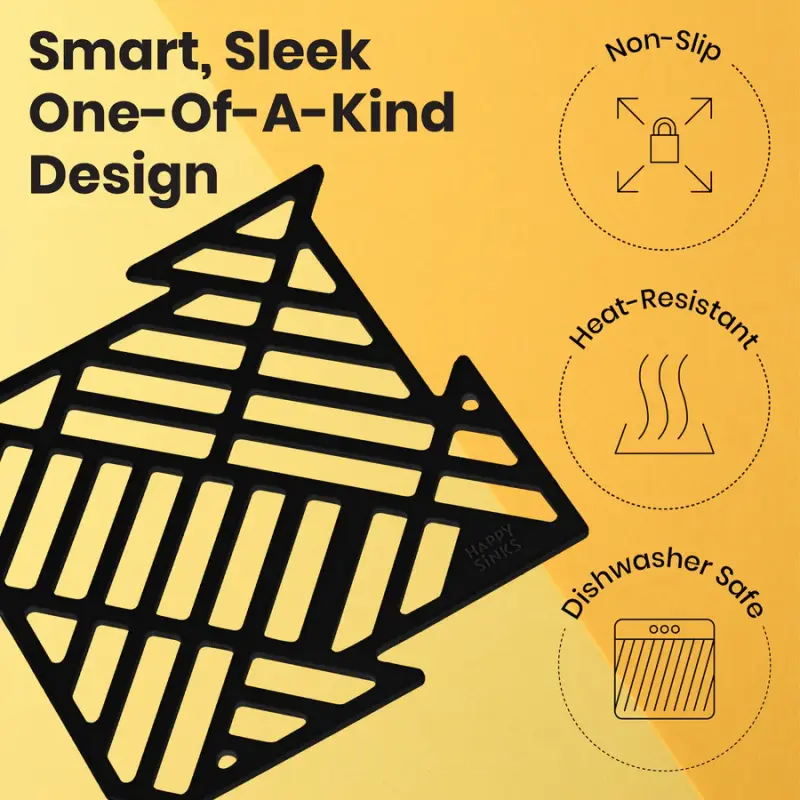 Magisso Happy Sink Puzzel czarne ochraniacze dna 4 sztuki do zlewu czarne 32,5 x 32,5 cm 1208967385