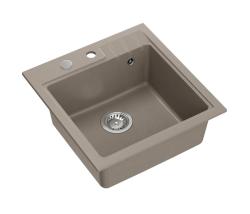 Quadri Kardigan taupe granitowy zlewozmywak nablatowy 50x52 cm z otworem na baterię 1208967396