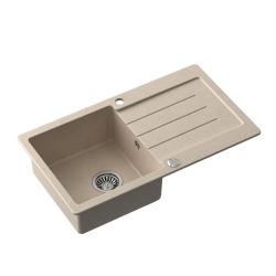 Quadri Kendal beżowy piaskowy granitowy zlew z ociekaczem 77x44cm odwracalny 1208967399