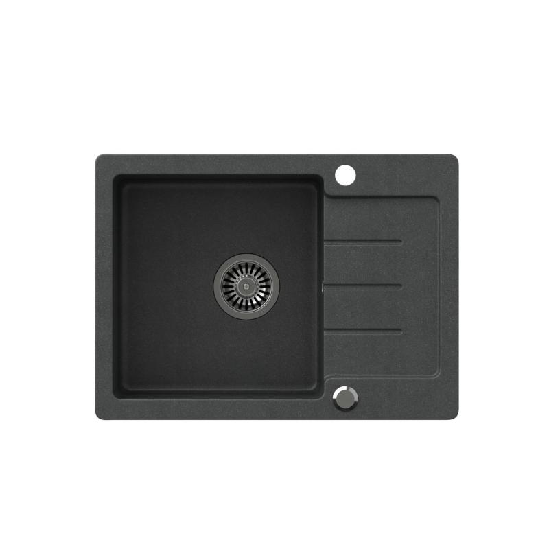Quadri Kendal antracytowy granitowy zlewozmywak z ociekaczem 60x44cm odwracalny 1208967400