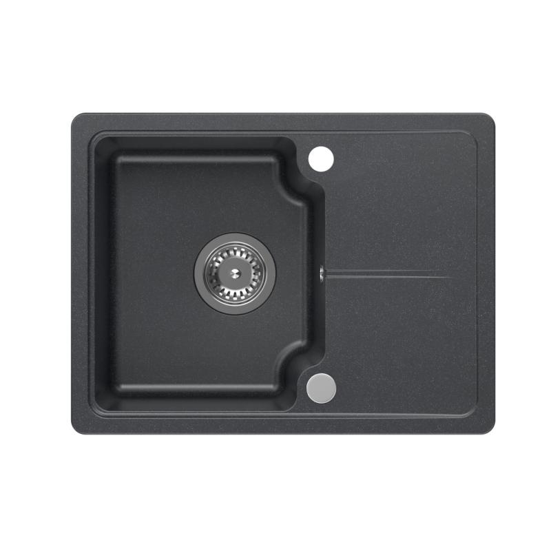 Quadri Kendal antracytowy granitowy zlew 58x44cm z ociekaczem 1208967403