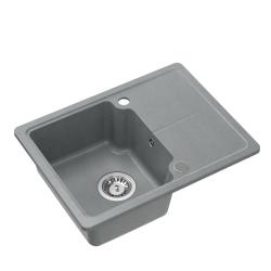 Quadri Kendal szary granitowy zlew 58x44 cm z ociekaczem 1208967404