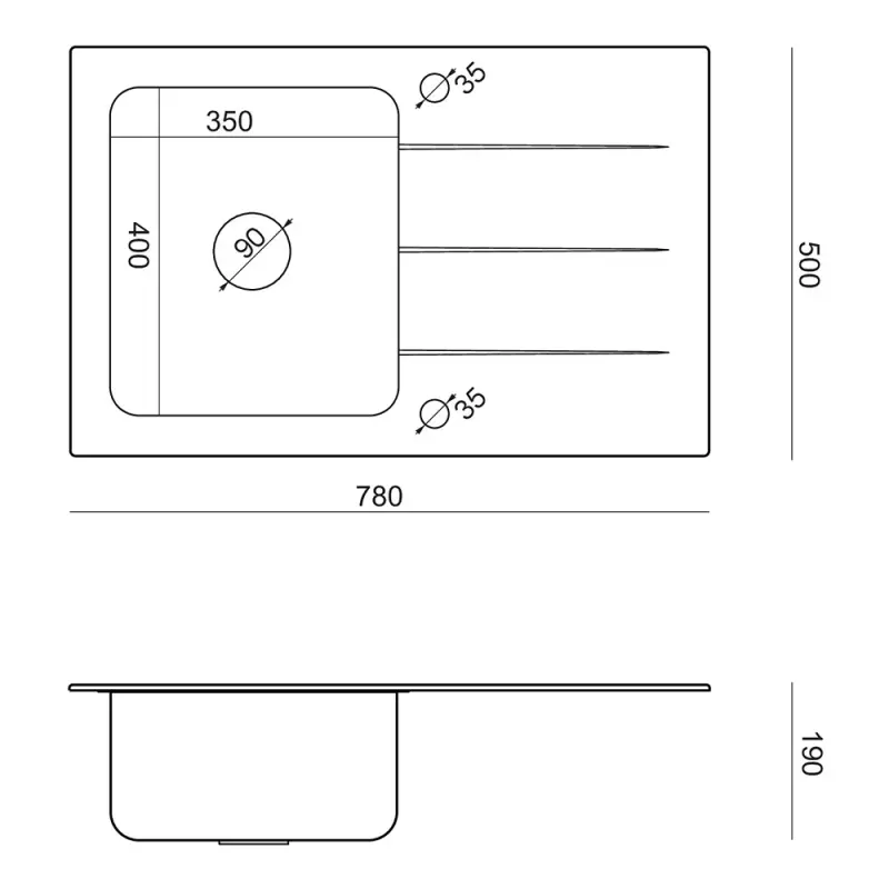 Quadri Glazz zewnętrzny złoty zlewozmywak z czarną szklaną ociekarką 78x50 odwracalny 1208967407