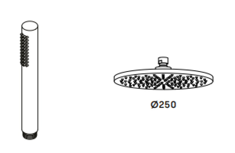 Waterevolution Flow zestaw prysznicowy z deszczownicą PVD szczotkowana Miedź 250mm T141N25CPE