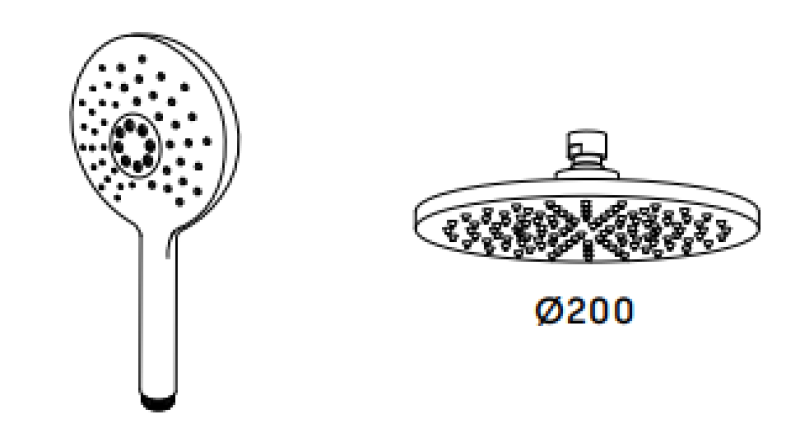 Waterevolution Flow zestaw prysznicowy z deszczownicą PVD szczotkowana miedź 200mm T141NRCPE
