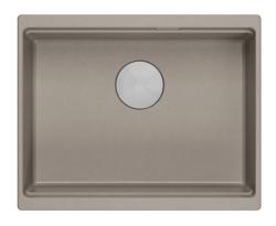 Quadri Newport II granitowy zlew podwieszany taupe 560x450mm z korkiem i pokrywką odpływu ze stali nierdzewnej 1208967453