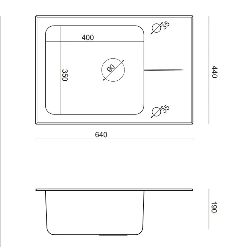 Quadri Glazz Set z kuchennym kranem i nablatowym zlewozmywakiem ze stali nierdzewnej z czarną szklaną ociekaczką 64x44cm, odwracalny 1208967493