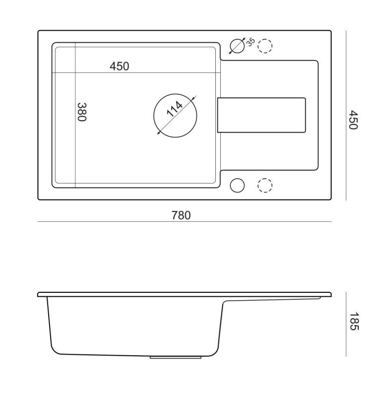 Quadri Sutton XL beżowy piaskowy granitowy zlew nablatowy 78x45cm z ociekaczem odwracalnym z beżowym korkiem 1208967577
