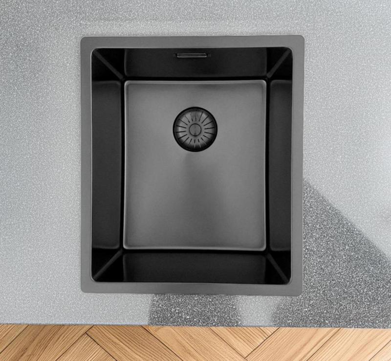 Pure.Sink Prestige zlew PVD gun metal 34x40 cm 10mm promień podwieszany, wpuszczany i nakładany PPG3440-61