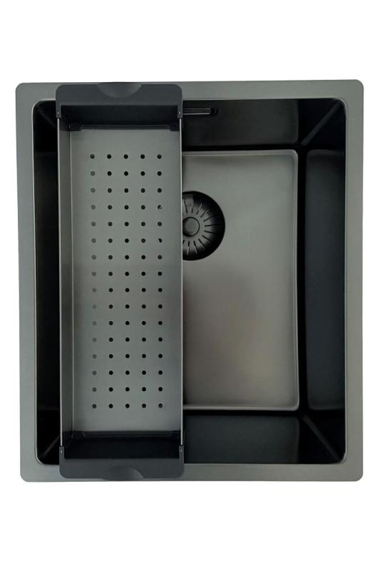 Pure.Sink Prestige zlew PVD gun metal 34x40 cm 10mm promień podwieszany, wpuszczany i nakładany PPG3440-61