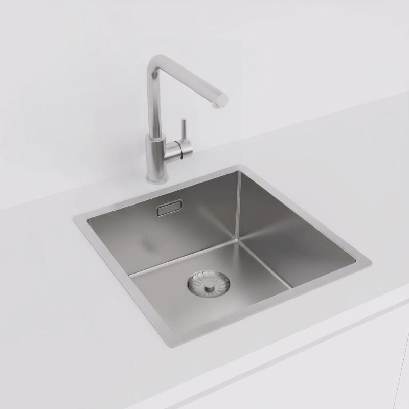 Pure.Sink Prestige RVS zlew 40x40 cm 10mm promień montaż podwieszany, wpuszczany i nakładany PPG4040-02.