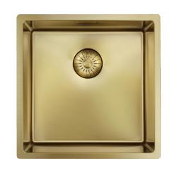 Pure.Sink Prestige zlewozmywak 40x40 cm PVD Złoty 10mm promień do montażu podwieszanego, wpuszczanego i nablatowego PPG4040-60