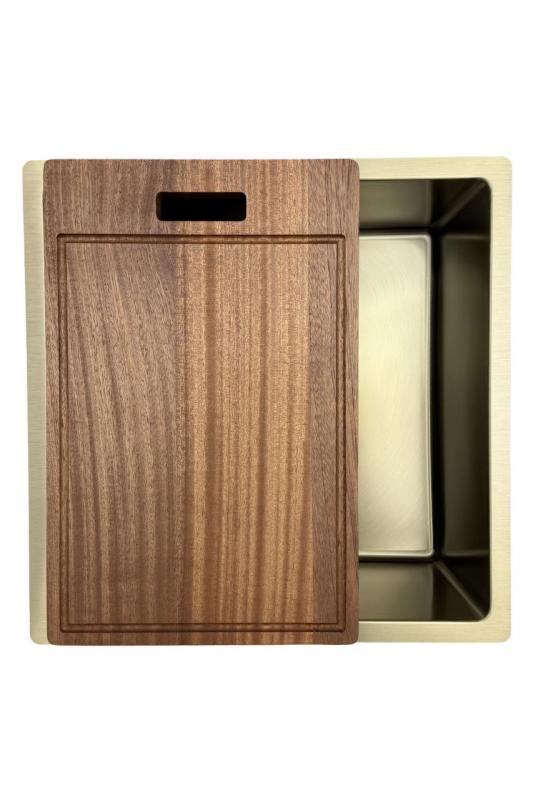 Pure.Sink Prestige zlewozmywak 40x40 cm PVD Złoty 10mm promień do montażu podwieszanego, wpuszczanego i nablatowego PPG4040-60