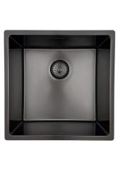 Pure.Sink Prestige zlew 40x40 cm PVD Gun Metal promień 10 mm montaż podwieszany, wpuszczany i nablatowy PPG4040-61.
