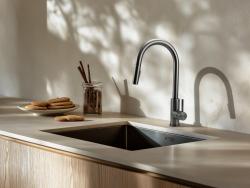 Pure.Sink Prestige zlew 40x40 cm PVD Gun Metal promień 10 mm montaż podwieszany, wpuszczany i nablatowy PPG4040-61.