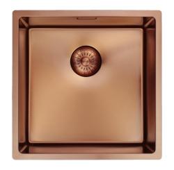 Pure.Sink Prestige zlew 40x40 cm PVD Miedź promień 10 mm do montażu podblatowego, wpuszczanego i nakładanego PPG4040-62
