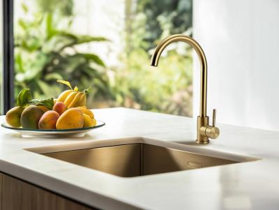 Pure.Sink Prestige zlew 50x40 cm PVD Złoto, promień 10 mm, montaż podwieszany, wpuszczany i nablatowy PPG5040-60