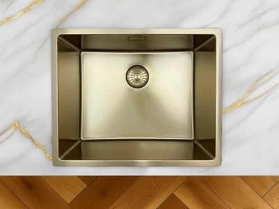 Pure.Sink Prestige zlew 50x40 cm PVD Złoto, promień 10 mm, montaż podwieszany, wpuszczany i nablatowy PPG5040-60