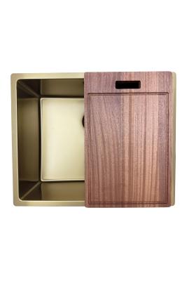 Pure.Sink Prestige zlew 50x40 cm PVD Złoto, promień 10 mm, montaż podwieszany, wpuszczany i nablatowy PPG5040-60