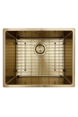 Pure.Sink Prestige zlew 50x40 cm PVD Złoto, promień 10 mm, montaż podwieszany, wpuszczany i nablatowy PPG5040-60