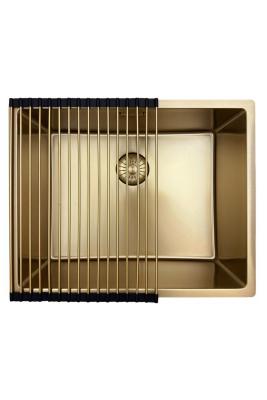 Pure.Sink Prestige zlew 50x40 cm PVD Złoto, promień 10 mm, montaż podwieszany, wpuszczany i nablatowy PPG5040-60
