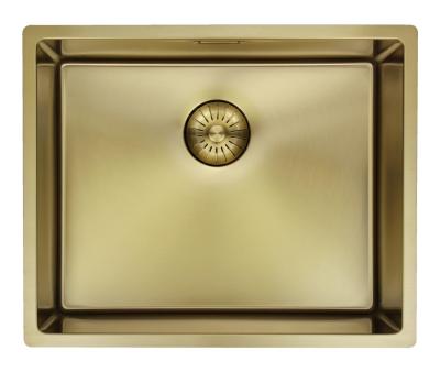 Pure.Sink Prestige zlew 50x40 cm PVD Złoto, promień 10 mm, montaż podwieszany, wpuszczany i nablatowy PPG5040-60