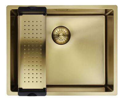 Pure.Sink Prestige zlew 50x40 cm PVD Złoto, promień 10 mm, montaż podwieszany, wpuszczany i nablatowy PPG5040-60