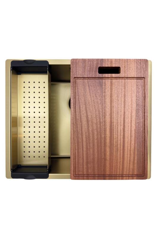 Pure.Sink Prestige zlew 50x40 cm PVD Złoto, promień 10 mm, montaż podwieszany, wpuszczany i nablatowy PPG5040-60