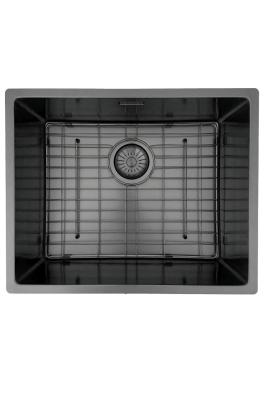 Pure.Sink Prestige zlew 50x40 cm PVD Gun Metal 10 mm promień podwieszany, wpuszczany i nablatowy PPG5040-61