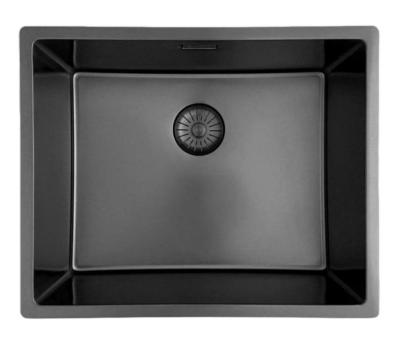 Pure.Sink Prestige zlew 50x40 cm PVD Gun Metal 10 mm promień podwieszany, wpuszczany i nablatowy PPG5040-61
