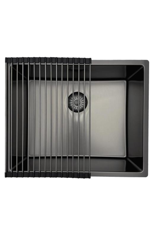 Pure.Sink Prestige zlew 50x40 cm PVD Gun Metal 10 mm promień podwieszany, wpuszczany i nablatowy PPG5040-61