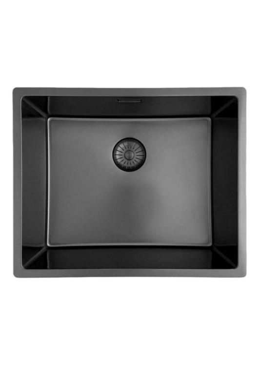 Pure.Sink Prestige zlew 50x40 cm PVD Gun Metal 10 mm promień podwieszany, wpuszczany i nablatowy PPG5040-61